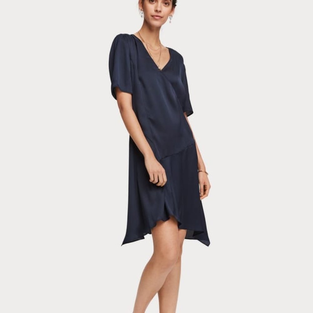 SCOTCH & SODA Asymmetric Satin Dress